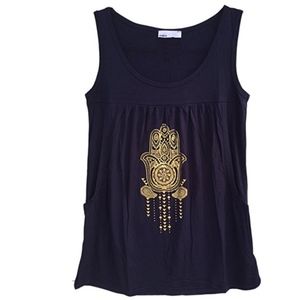 HUGE STORE CLOSING SALE!!! Hamsa Hand Gold Print Nursing Tank Top Breastfeed